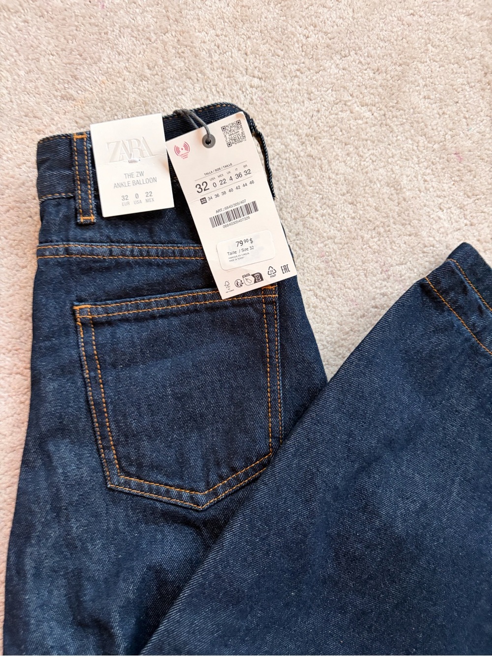 ZW COLLECTION MID-RISE ANKLE BALLOON JEANS NWT Size 25 - Picture 12 of 12